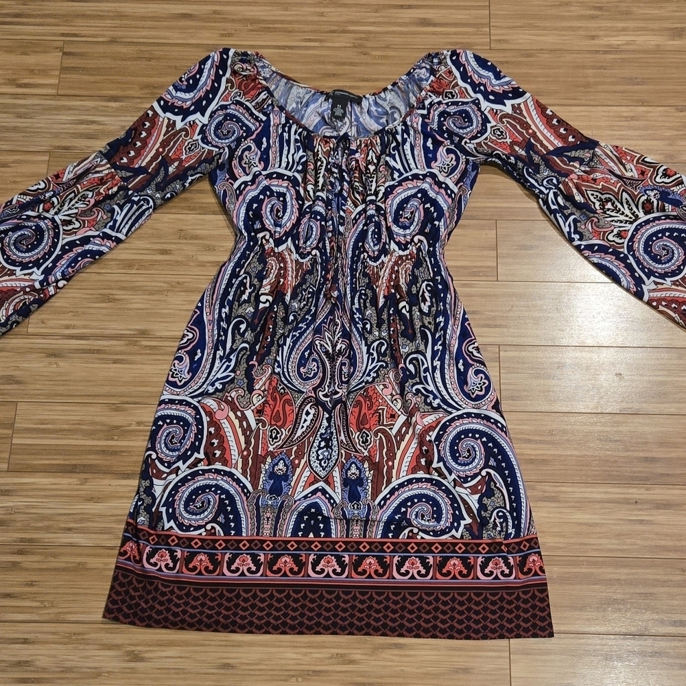 NWOT Inc Paisley Print Long Sleeve Dress